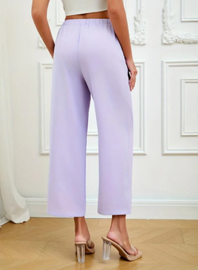 تايك تو Lilac Cropped Wide Leg Pants