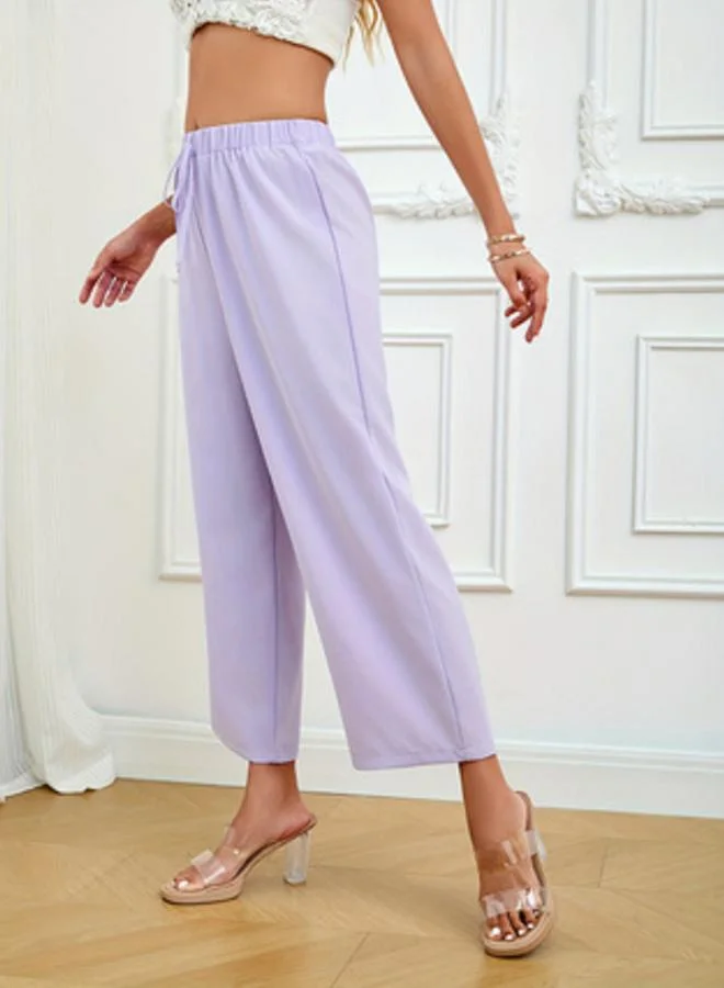 Take Two  Lilac Cropped Wide Leg Pants for Women | Best Price UAE
