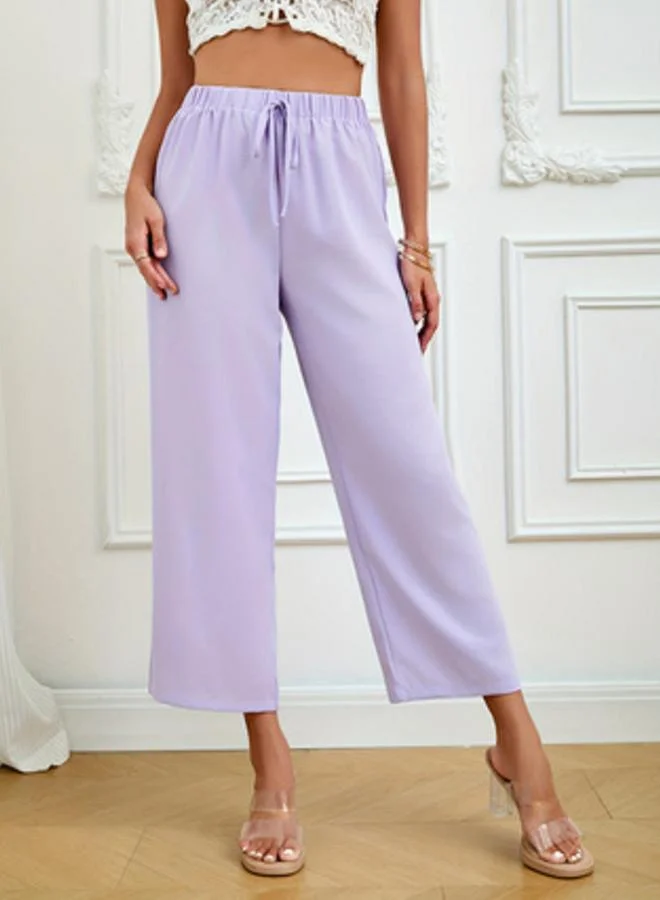 Take Two  Lilac Cropped Wide Leg Pants for Women | Best Price UAE