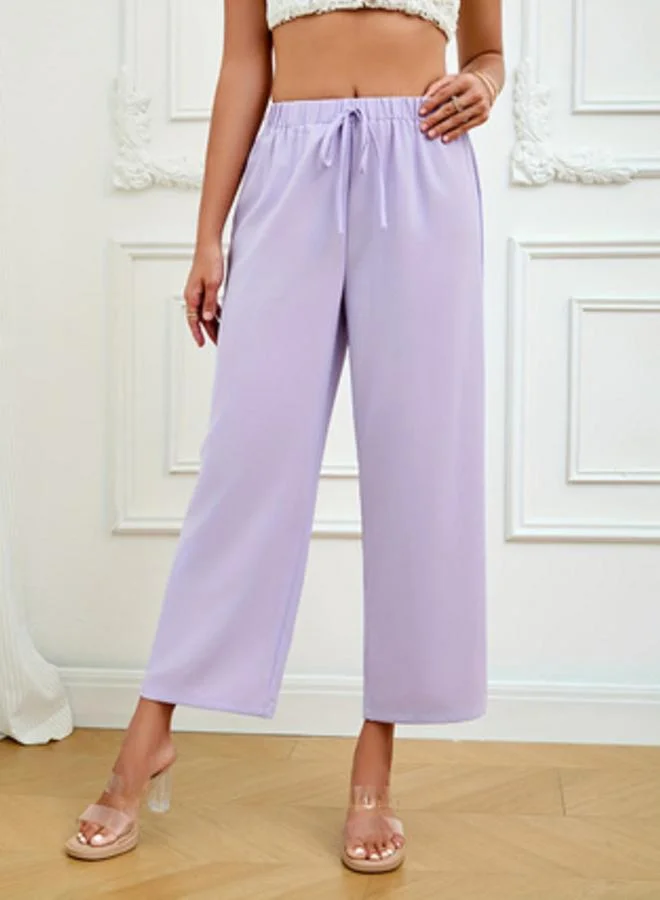 تايك تو Lilac Cropped Wide Leg Pants