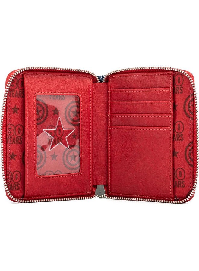 Loungefly X Marvel Captain America 80Th Anniversary Floral Shield Ziparound Wallet - Image 4