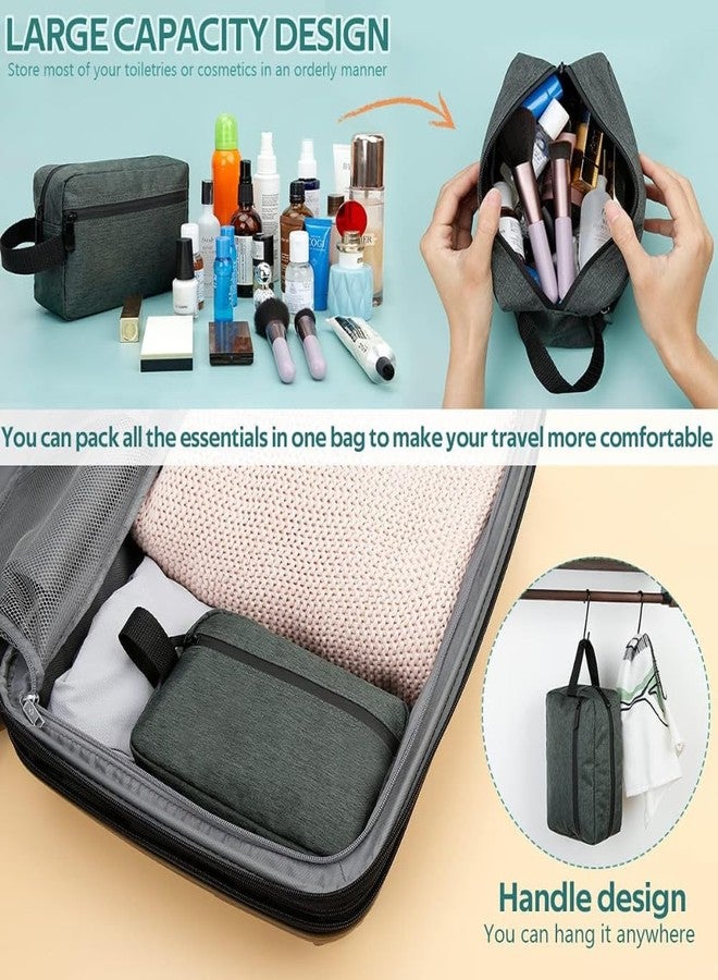 FUOCO Toiletry Bag for Men Women Packing Cubes Travel Organizer Pouch Water-Resistant Shaving Bag Medicine Pouch Cosmetics Brushes Tool Bag for Travelling Essentials Bags with Handle - Image 4