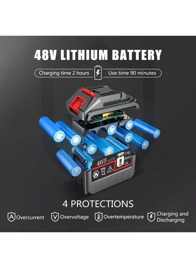 ألونغد غسالة ضغط لاسلكية، أقصى قوة ضغط 500 رطل لكل بوصة مربعة، غسالة ضغط محمولة، بطارية قابلة للشحن 6000 مللي أمبير، غسالة ضغط كهربائية مزودة بفوهات ووعاء رغوة لتنظيف أرضيات السيارات وسقي الزهور - Image 3