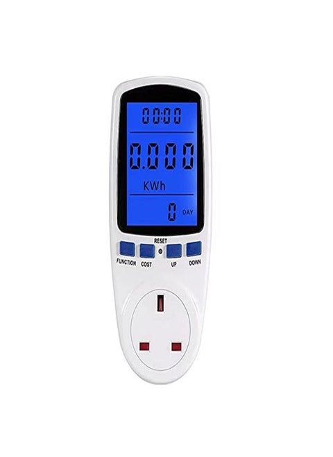 LCD Display Digital Power Energy Meter AC 230V - 250V Consumption Monitor Cost Calculator Watt Voltage Amp Meter