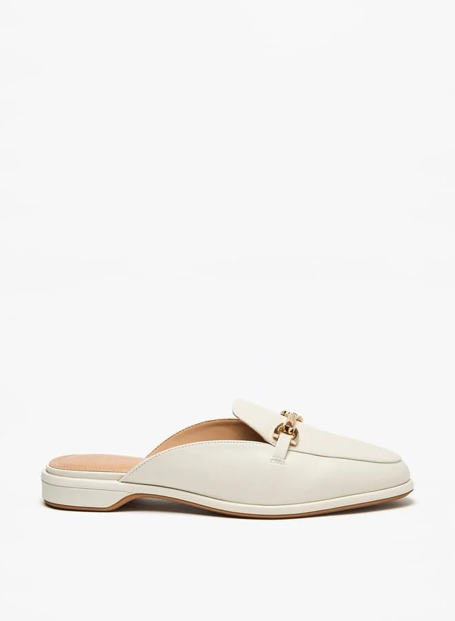 Celeste Women's Solid Slip-On Mules with Metallic Accent