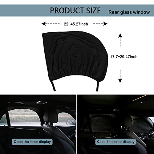 Turcee Upgrade Stretchable&Breathable SUV Car Window Shade - Oversize Double Mesh for Heat Shading and Bug&UV Protection - Car Must Have Privacy Shades for Cars,Truck,SUV When Camping (Rear window/2pcs) - Image 2