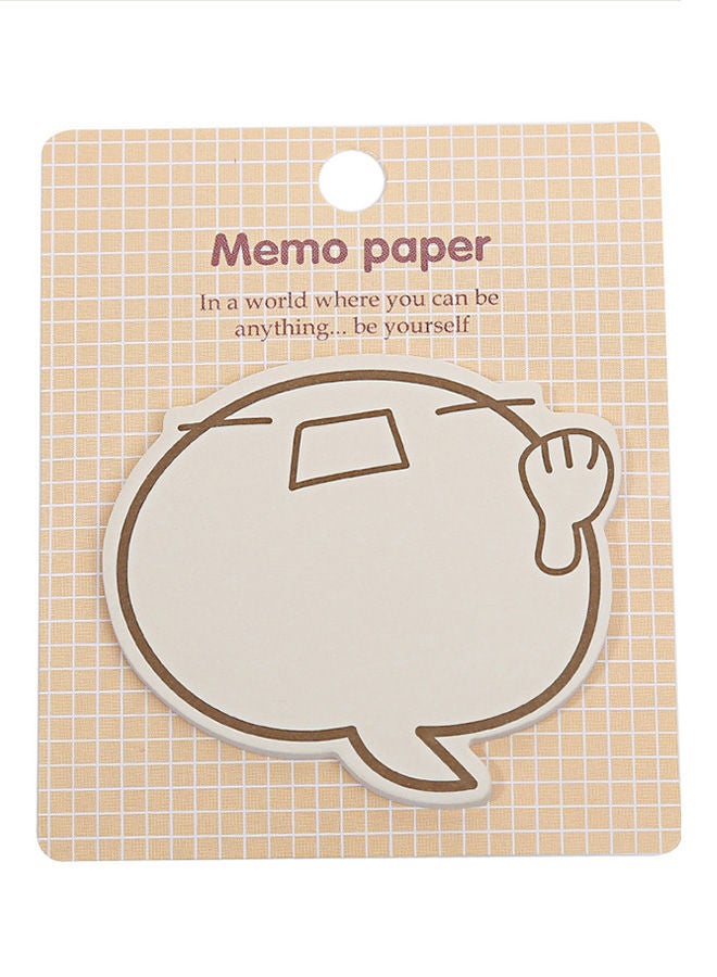NIBEMINENT 30-Piece Cartoon Sticky Notes Brown - Image 1