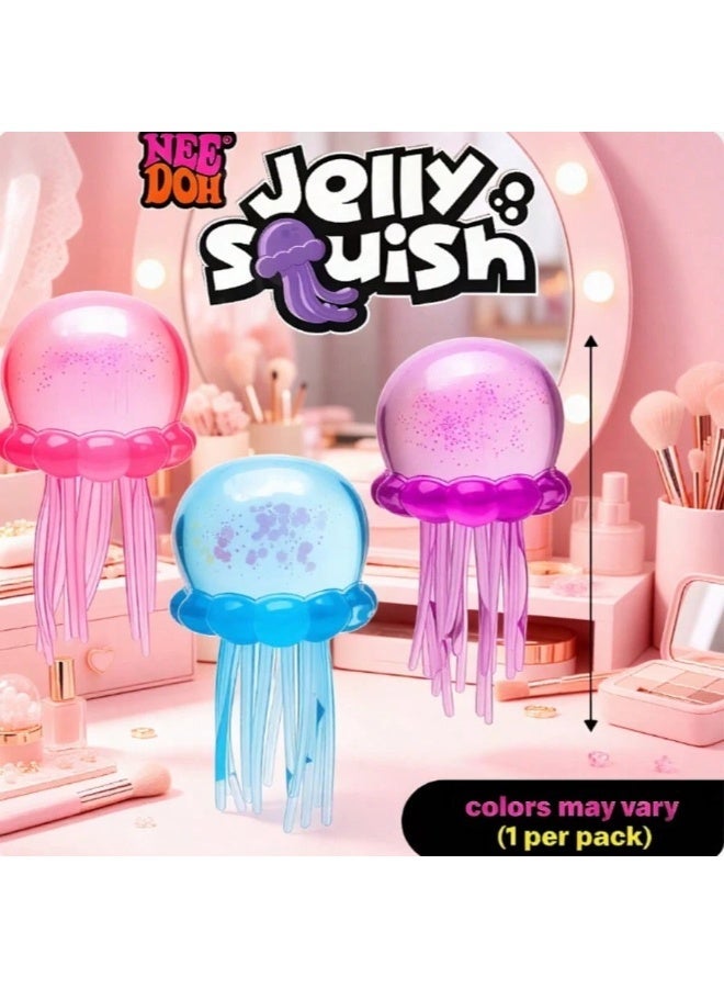 NEEDOH Jelly Squish Blue Jellyfish Fidget Toy - Super Solid Squish Stress Relief Sensory Squeeze Toy for Kids & Adults, Anti-Anxiety ADHD Focus Desk Toy（Blue） - Image 2