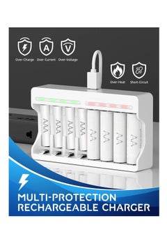 Y&D 8 Slots Battery Charger, for AA AAA Ni-MH Rechargeable Battery, 5V 2A Fast Charging Function, Micro USB Input, Intelligent Detection Technology, Charger  - Image 5
