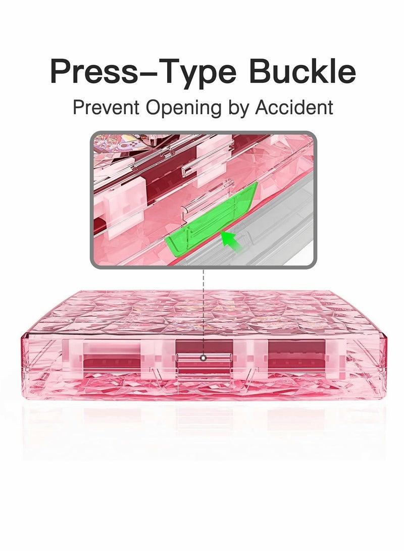 Y&D Diamond Game Card Case Compatible with Switch Games,12 Slots Storage Protective Box 2 SD Cards Holder, Slim and Portable Shell Bag Storage,Pink  - Image 3