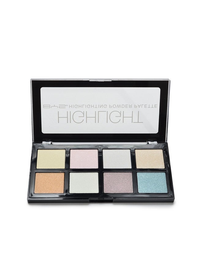 BYS Highlight Palette 8 Shades Highlighting Powder Palette Strobe Palette Glam Glow Shimmer Illuminate Makeup Enhance Skin Complexion Intensify Glow Face Eyes Body Makeup Palette - Image 3