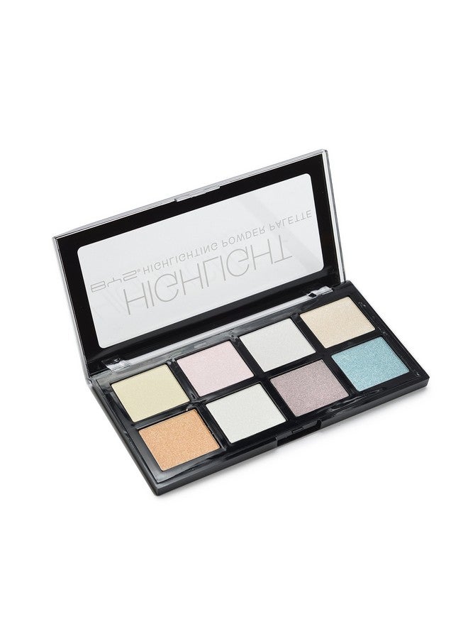 BYS Highlight Palette 8 Shades Highlighting Powder Palette Strobe Palette Glam Glow Shimmer Illuminate Makeup Enhance Skin Complexion Intensify Glow Face Eyes Body Makeup Palette - Image 4