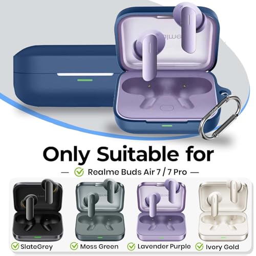 Cocoonkart Soft Silicone Case Cover Compatible for Realme Buds Air 7 | 7 Pro -Blue. - Image 2