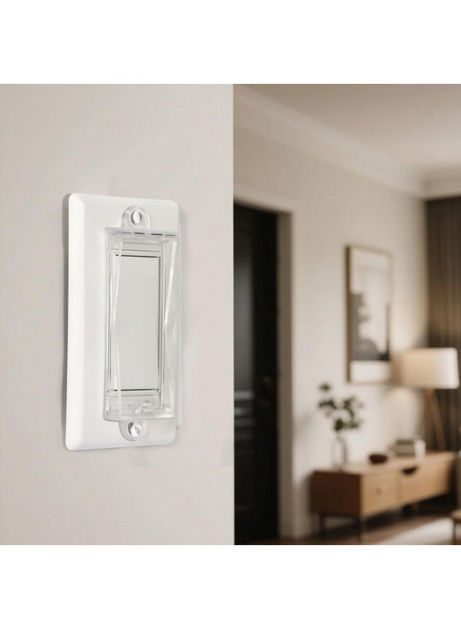PSZEZNZ 4 Light Switch Guard Cover, Baby Proof Wall Switch Cover Guard for Rocker Light Switch Protects Your Lights or Circuits from Being Accidentally Turned On or Off (Clear) - Image 5