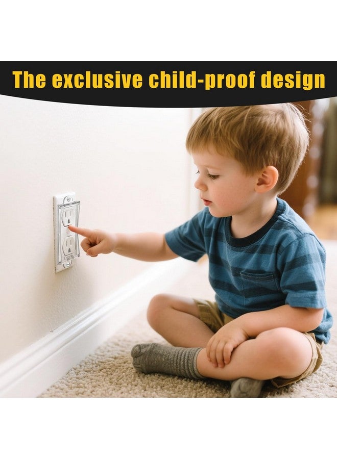 PSZEZNZ 4 Light Switch Guard Cover, Baby Proof Wall Switch Cover Guard for Rocker Light Switch Protects Your Lights or Circuits from Being Accidentally Turned On or Off (Clear) - Image 2