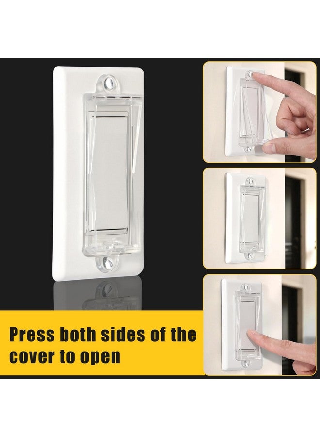 PSZEZNZ 4 Light Switch Guard Cover, Baby Proof Wall Switch Cover Guard for Rocker Light Switch Protects Your Lights or Circuits from Being Accidentally Turned On or Off (Clear) - Image 4