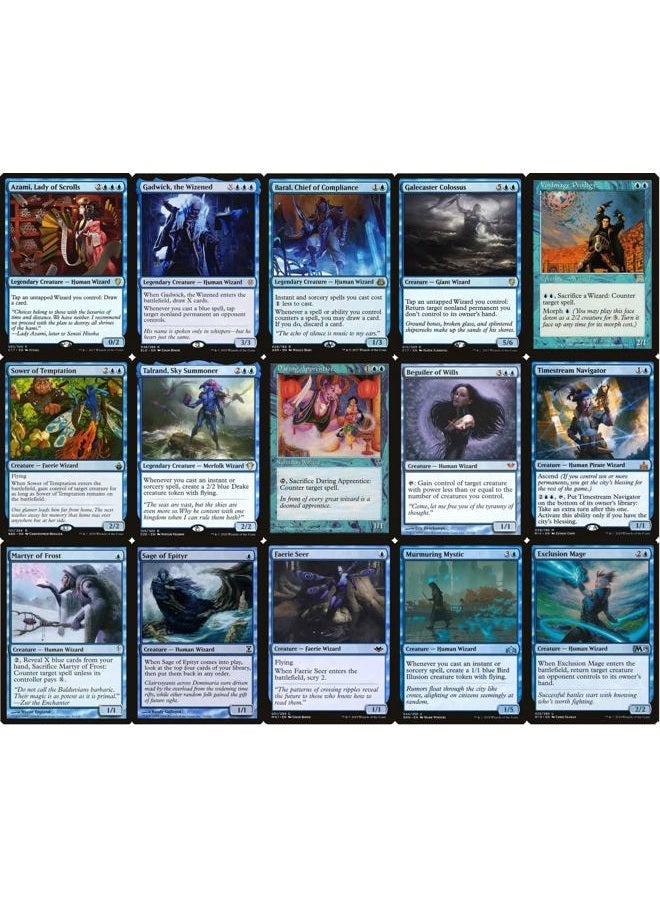 MTG Decks & More مجموعة قائد الساحر - أزرق أحادي - EDH - 100 بطاقة - مجموعة سحرية مخصصة - قوية جداً! - Image 2
