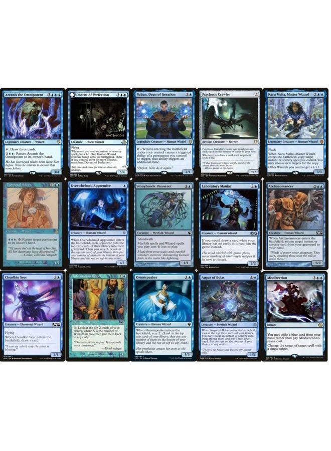 MTG Decks & More مجموعة قائد الساحر - أزرق أحادي - EDH - 100 بطاقة - مجموعة سحرية مخصصة - قوية جداً! - Image 3