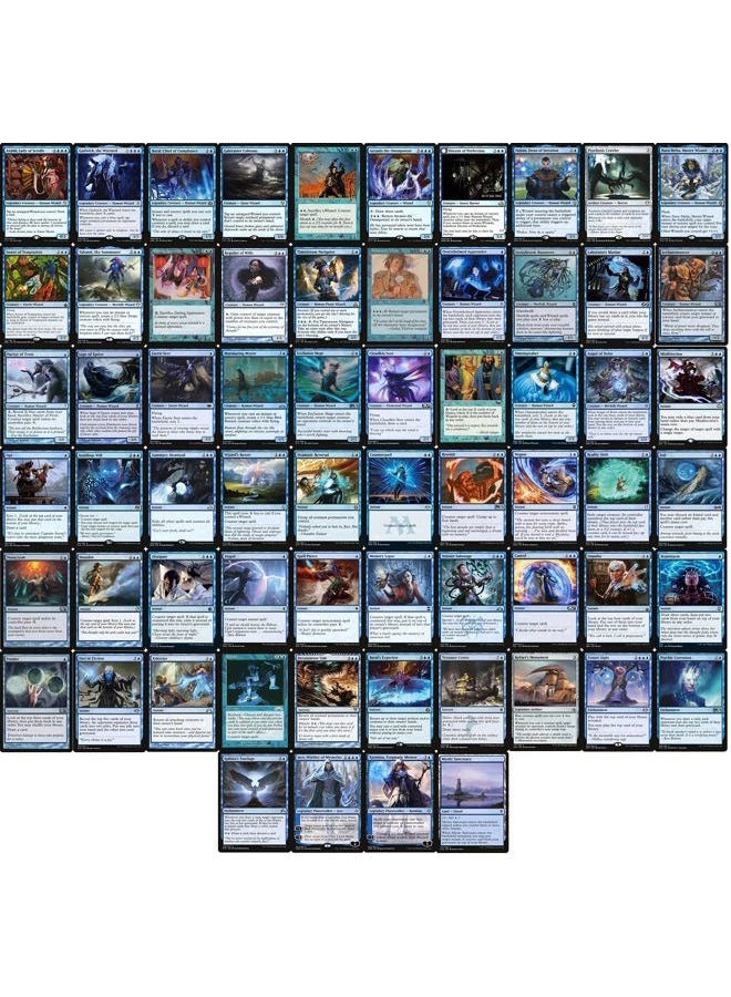 MTG Decks & More مجموعة قائد الساحر - أزرق أحادي - EDH - 100 بطاقة - مجموعة سحرية مخصصة - قوية جداً! - Image 1