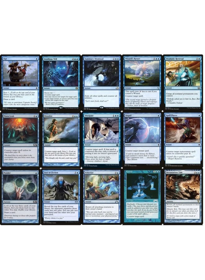 MTG Decks & More مجموعة قائد الساحر - أزرق أحادي - EDH - 100 بطاقة - مجموعة سحرية مخصصة - قوية جداً! - Image 4