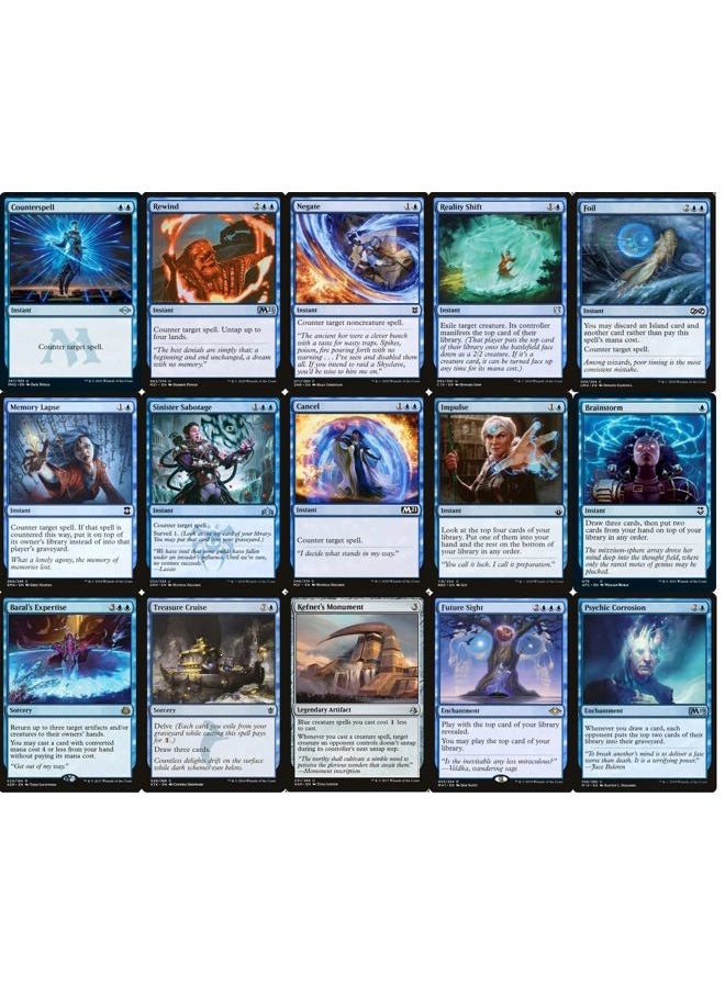 MTG Decks & More مجموعة قائد الساحر - أزرق أحادي - EDH - 100 بطاقة - مجموعة سحرية مخصصة - قوية جداً! - Image 5
