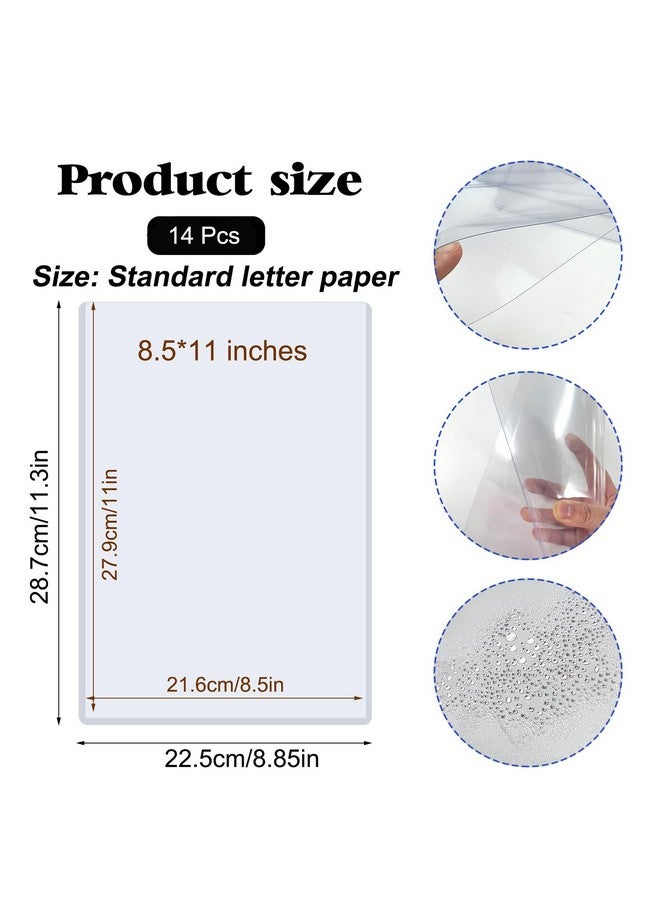 Rainmae Rainmae 14 Pack 8.5" x 11" Rigid Print Protectors, Clear Waterproof Hard Plastic Page Sheet Protectors, Paper Sleeves Photo Plastic Sleeves Hard Plastic Document Holder Birth Certificate Protector  - Image 2