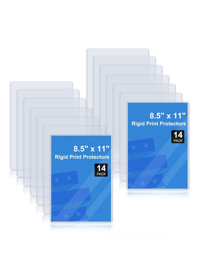 Rainmae Rainmae 14 Pack 8.5" x 11" Rigid Print Protectors, Clear Waterproof Hard Plastic Page Sheet Protectors, Paper Sleeves Photo Plastic Sleeves Hard Plastic Document Holder Birth Certificate Protector  - Image 1