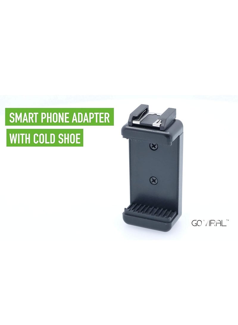 ELTRAZONE Vlogging LED Video Light + Microphone + Mobile Phone Holder + Hand Grip/Mini Tripod Compatible with Smartphones for TikTok, Youtube, Live Streaming and Meetings - Image 2