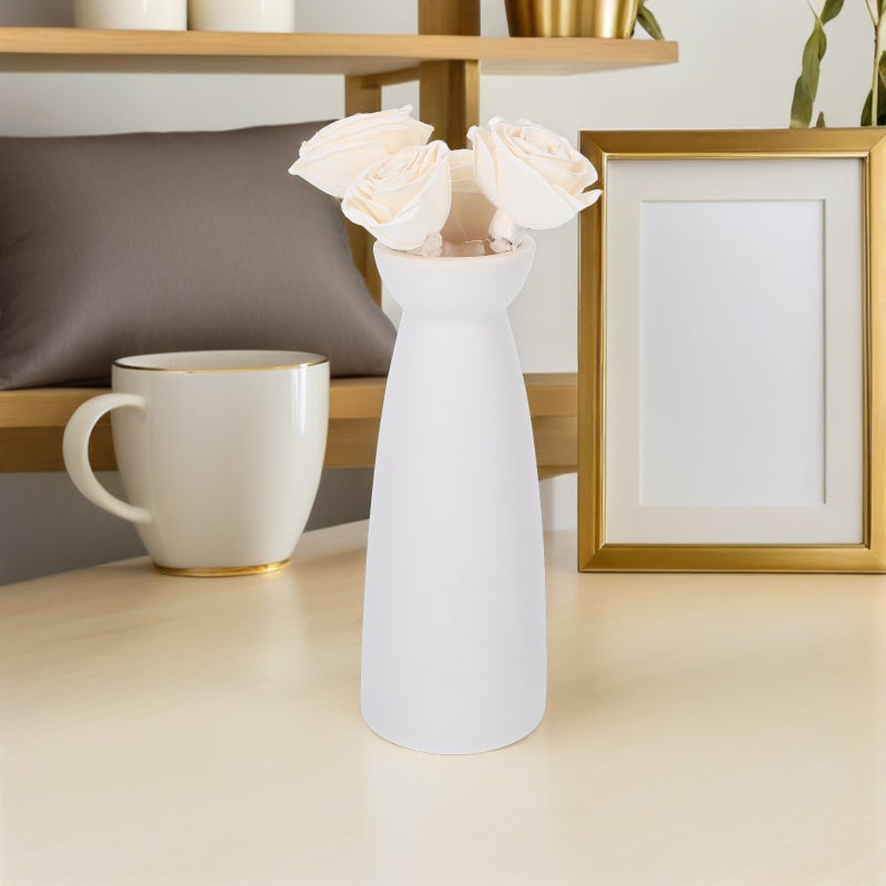 4Pcs Artificial Rose Flower Aromatherapy Diffuser Sticks Natural Rattan Scent Diffuser Refill for Essential Oils Home Decor for Living Room Bedroom Bathroom Office Beige - Image 3