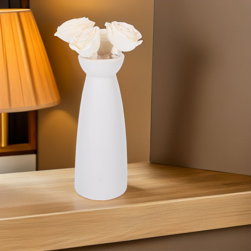 4Pcs Artificial Rose Flower Aromatherapy Diffuser Sticks Natural Rattan Scent Diffuser Refill for Essential Oils Home Decor for Living Room Bedroom Bathroom Office Beige - Image 2