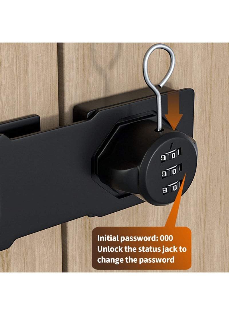 Y&D - Household Cabinet Password Locks, Door Combination Lock, Lock Clasp w/Screws for Cabinet, Privacy can use Mailbox, Pet Doors, Office File Black - Image 1