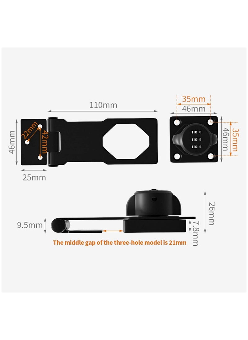 Y&D - Household Cabinet Password Locks, Door Combination Lock, Lock Clasp w/Screws for Cabinet, Privacy can use Mailbox, Pet Doors, Office File Black - Image 1