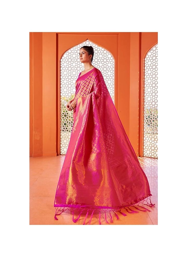 Accessorize Kingdom - Womens Kanjivaram Banarasi Silk Saree Kanchipuram Patola saree - Image 1