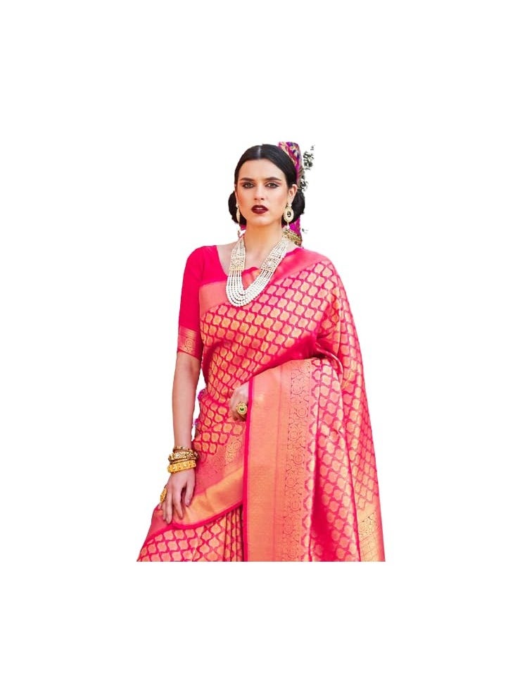 Accessorize Kingdom - Womens Kanjivaram Banarasi Silk Saree Kanchipuram Patola saree - Image 1