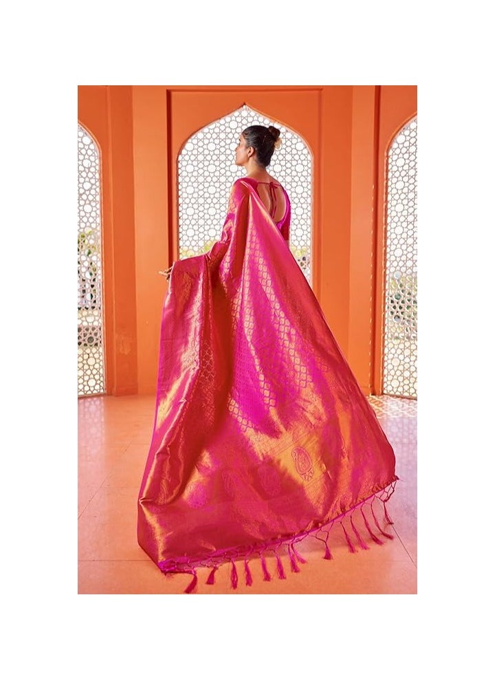 Accessorize Kingdom - Womens Kanjivaram Banarasi Silk Saree Kanchipuram Patola saree - Image 1