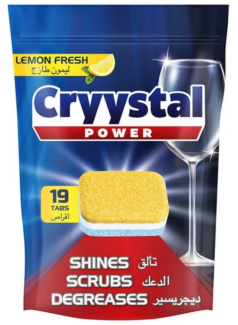 Cryystal Power أقراص غسالة الصحون برائحة الليمون 19 قرص - Image 1