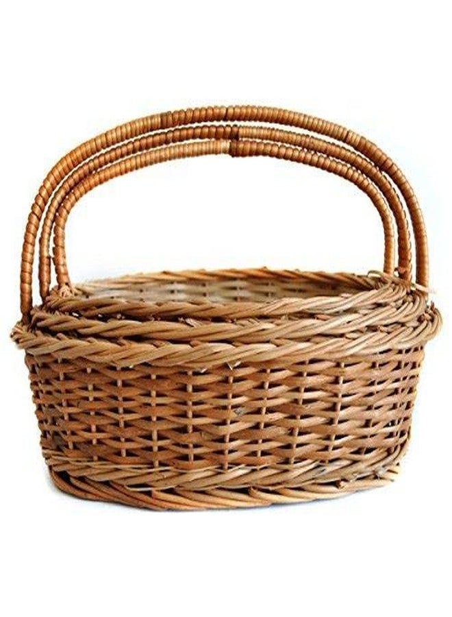 SHRUSTAM, Multipurpose Ovel Handle Bamboo Basket for Wedding Gifting, Hamper, Decoration, Fruit Storage, Daily Use (Set of 3) - Image 3