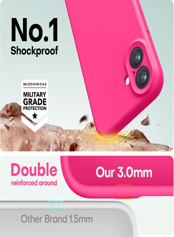 LOVE 3000 جراب LOVE 3000 مصمم خصيصًا لهاتف iPhone 16، مصنوع من السيليكون الفاخر مع بطانة ناعمة من الألياف الدقيقة المقاومة للخدش، جراب واقٍ مقاوم للصدمات مناسب للرجال والنساء والفتيات، مقاس 6.1 بوصة، لون وردي فاقع - Image 4