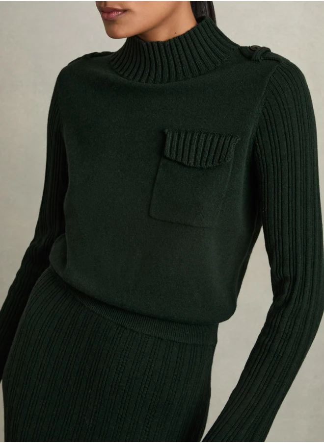 REISS Utility Knitted Dress
