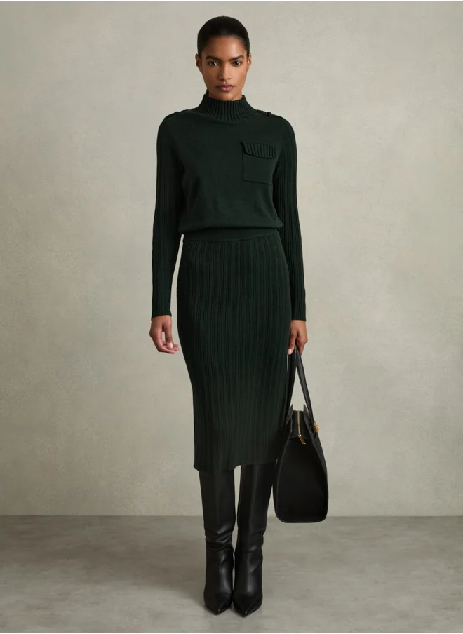 REISS Utility Knitted Dress