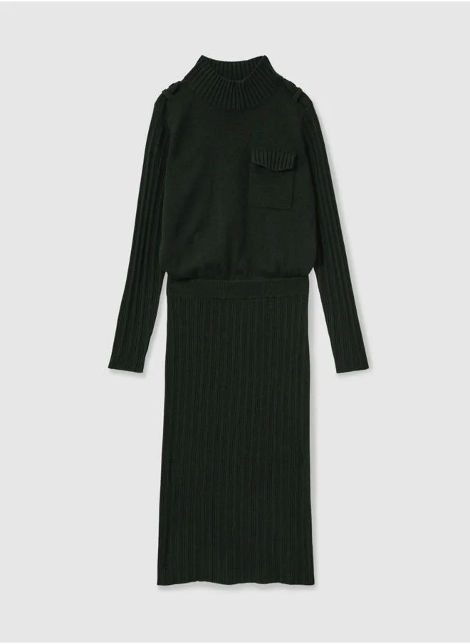 REISS Utility Knitted Dress