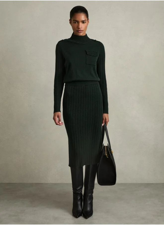 REISS Utility Knitted Dress
