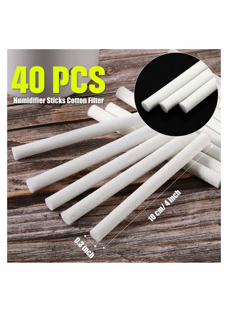 Captaintech Humidifier Sticks Filter Replacement Wick 40 Pieces Refill SticksCotton for Cool Mist Humidifiers Portable Diffuser USB Mini in Office Bedroom 4 Inch  - Image 2