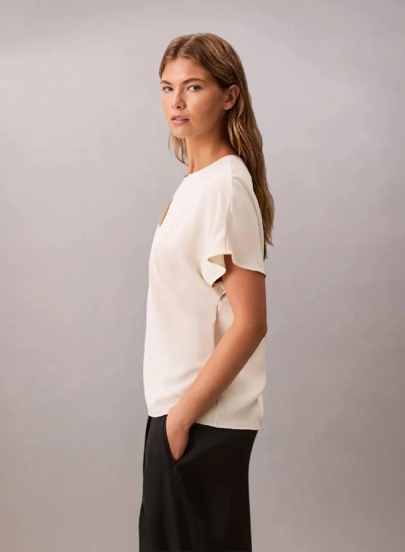 Calvin Klein Chalk Hardware Blouse for Women | Best Price UAE