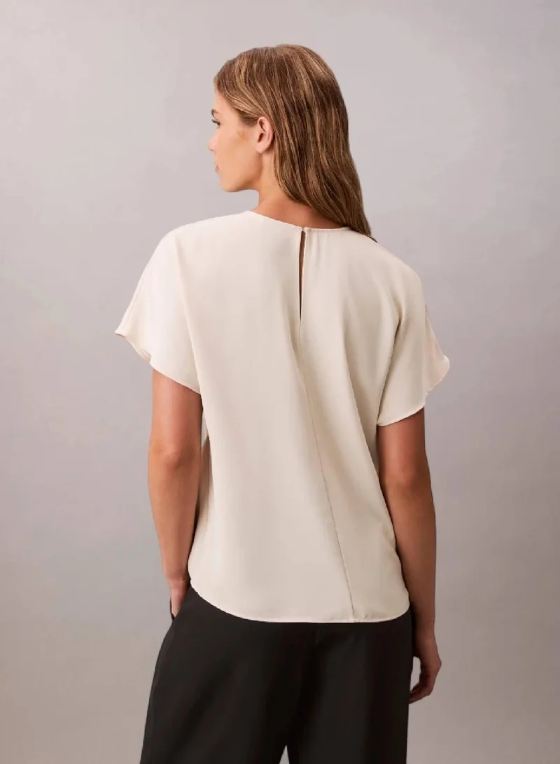 Calvin Klein Chalk Hardware Blouse for Women | Best Price UAE