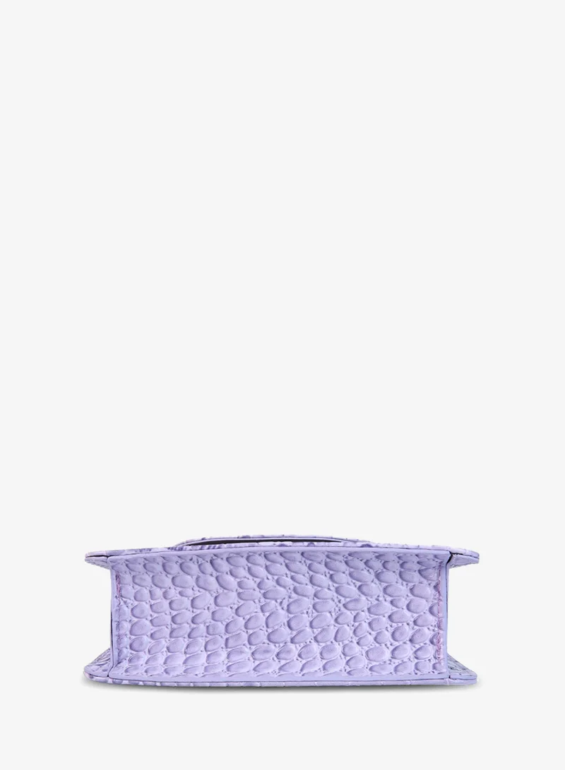 London Rag London Rag Lavender Croc Pattern Crossbody Sling Bag