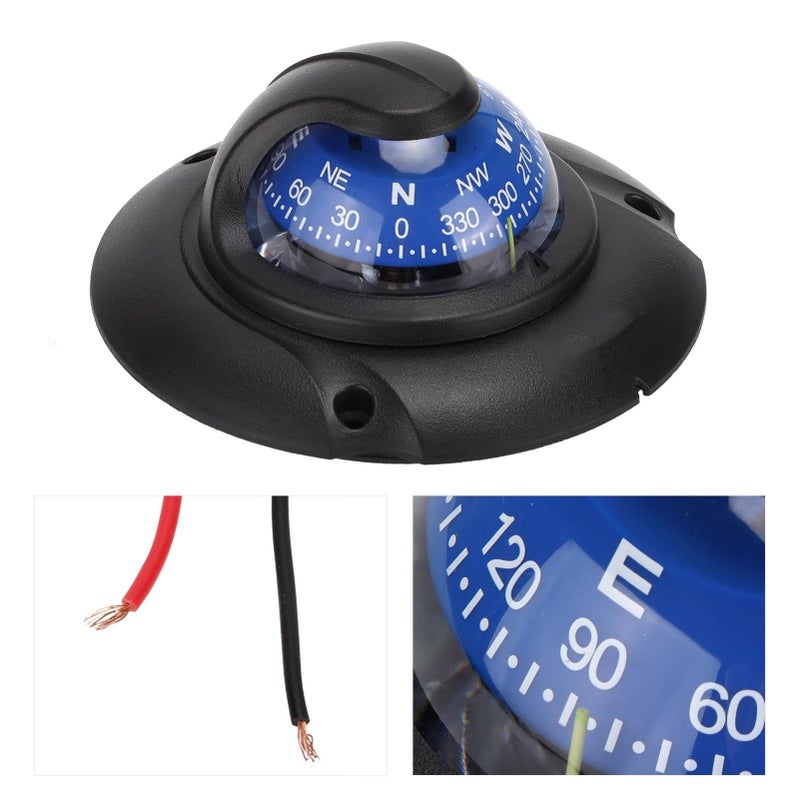 Magnetic Navigation Flush Mount High Accuracy ABS with LED Light for Marine Yacht Outdoors Hiking - Image 3