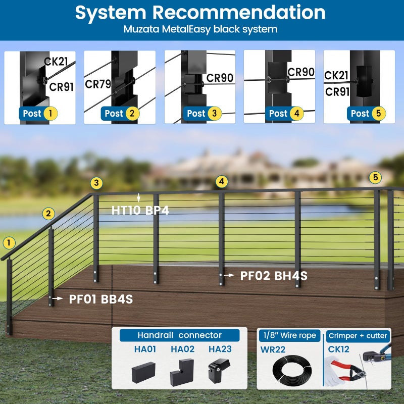 ملحقات درابزين مسطح من موزاتا Ht10 Hl10 Ht14 - عبوة من قطعتين، وصلة تمديد عالية القوة بطول 100 مم، تركيب درابزين من مادة POM، Ha01 Bnp - Image 5