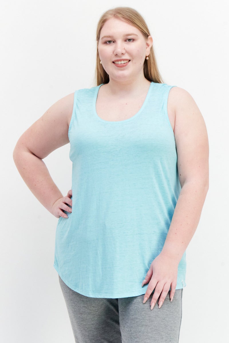 Marc New York Women Plus Size  Sleeveless Training Top, Turquoise - Image 1