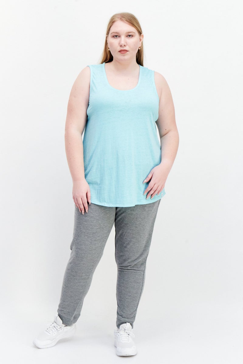 Marc New York Women Plus Size  Sleeveless Training Top, Turquoise - Image 2